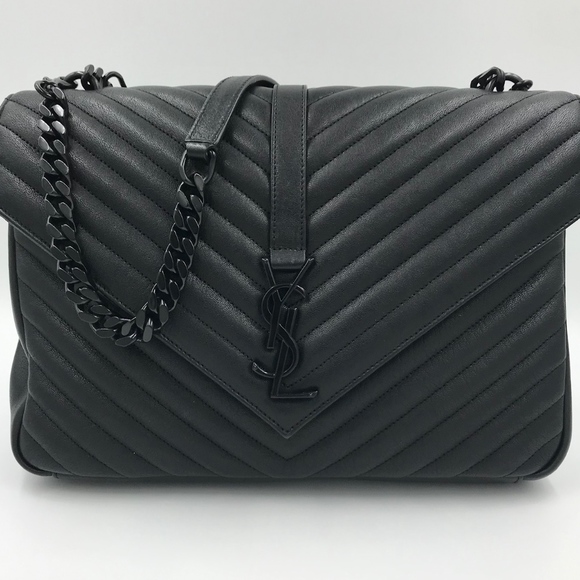 Saint Laurent Black Quilted Shoulder Bag - Picture 1 of 7